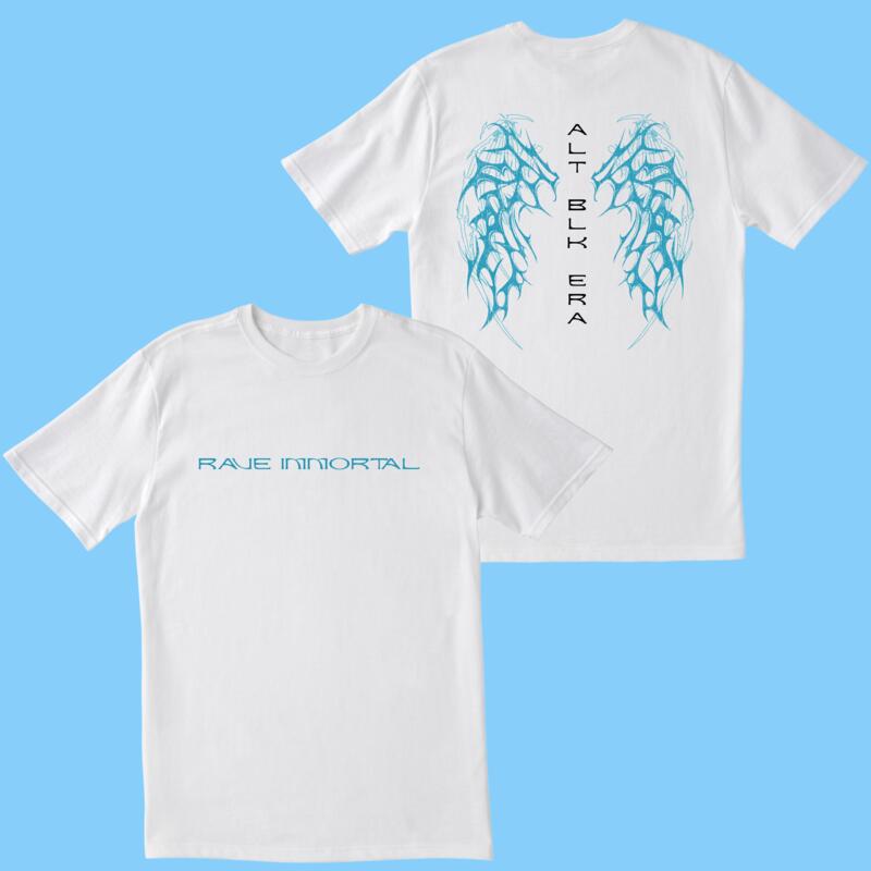 'Rave Immortal' White T-shirt {Black} Thumbnail