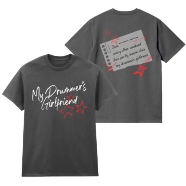 'My Drummer's Girlfriend' T-shirt {Grey} Thumbnail