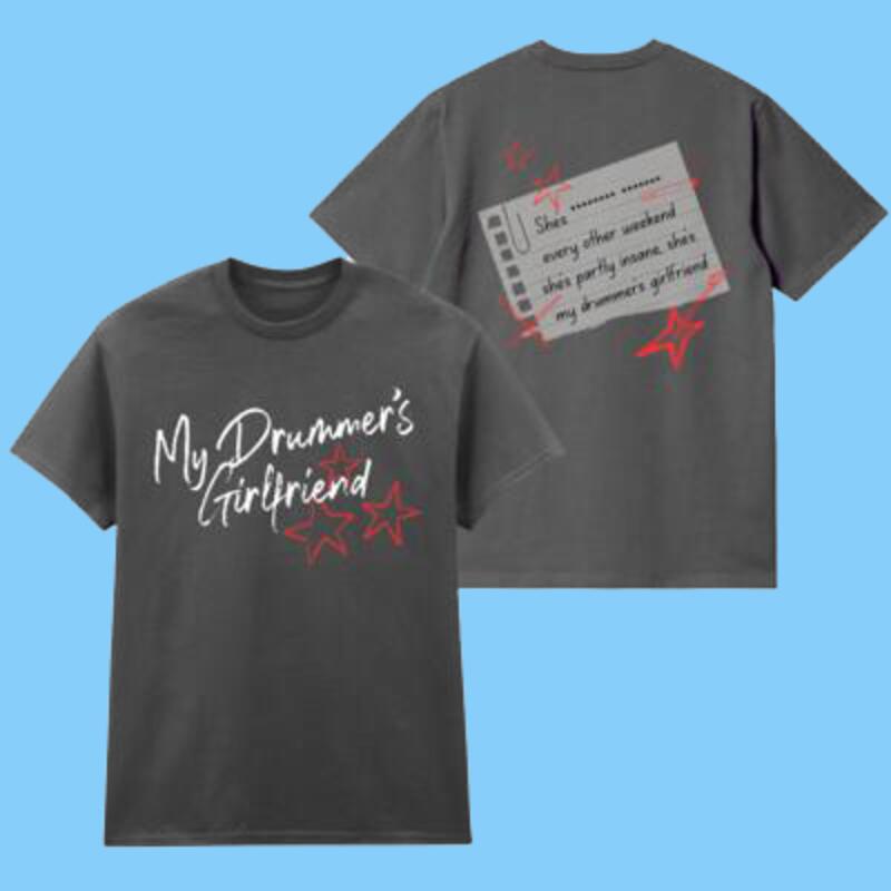 'My Drummer's Girlfriend' T-shirt {Grey} Thumbnail