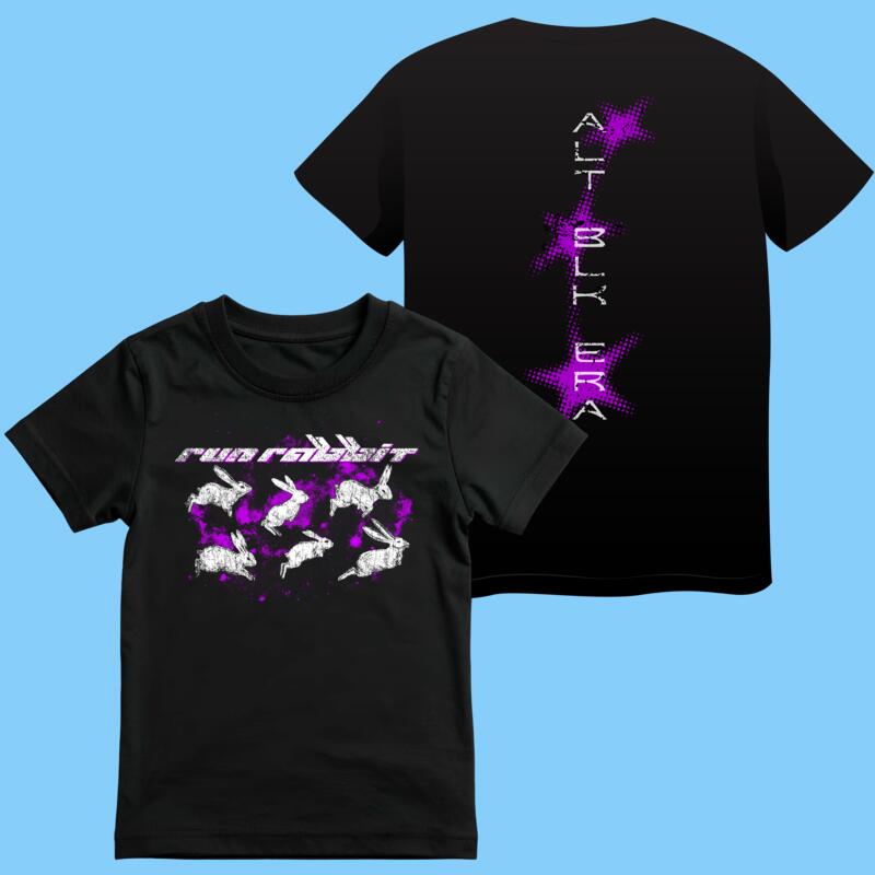 Run Rabbit T-shirt {Black} Thumbnail
